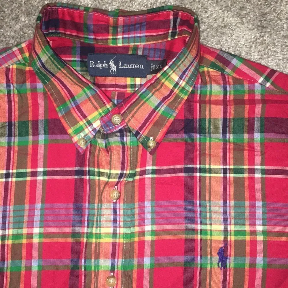 Polo By Ralph Lauren Soft Cotton Plaid w/ Blue Pony LS holiday them shirt- NEW